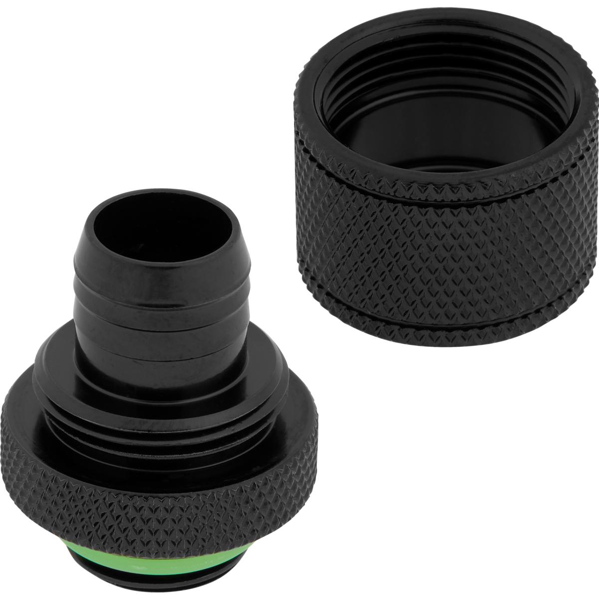 Corsair „Hydro X“ serijos XF jungtis, tiesi, G1/4 colio BSPP–13/10 mm – 4 vnt. pakuotėje, juodas