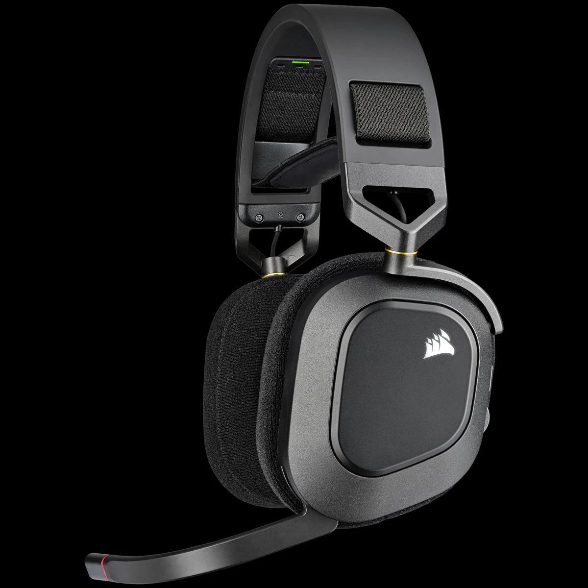 Belaidės Premium Žaidimų Ausinės Corsair HS80 RGB, Spatial Audio, Anglies spalvos