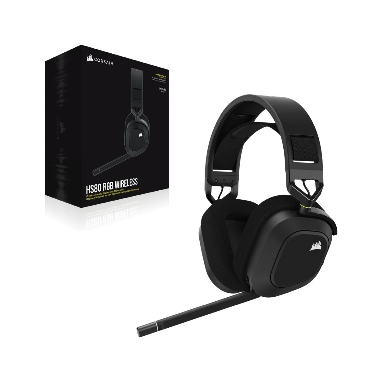 Corsair HS80 RGB, Spatial Audio, Carbon 