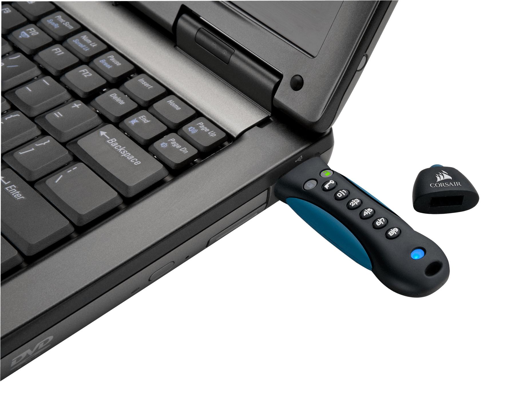 CORSAIR Flasch Padlock3 64GB saugus USB3.0 atmintukas su klaviatūra Saugus 256 bitų aparatinės įrangos AES šifravimas