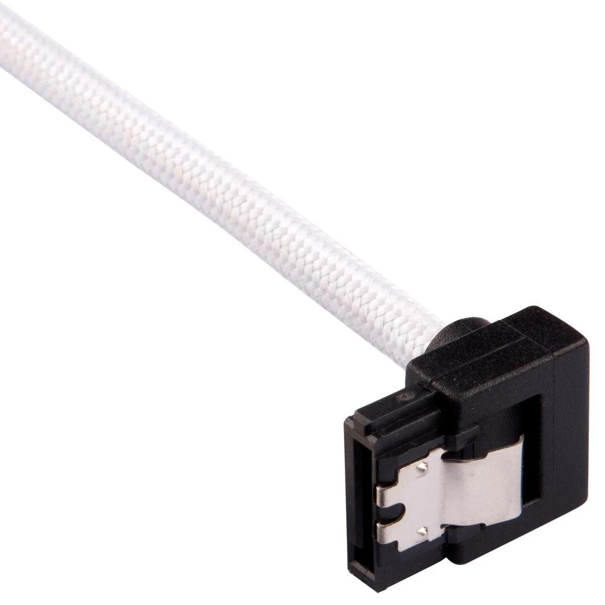 „Corsair Premium Sleeved SATA“ kampinis kabelis, baltas 60 cm – 2 vnt. pakuotėje