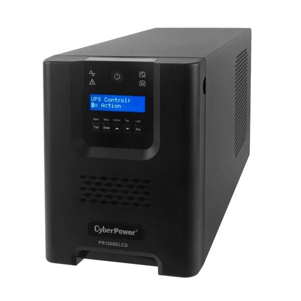 CYBERPOWER PR1000ELCD Line-Interactive 1000VA/900W Sinewave AVR LCD išvestis (8) IEC RS232 USB(HID) EPO SNMP EnergyStar