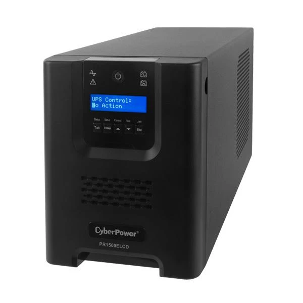CYBERPOWER PR1500ELCD Line-Interactive UPS 1500VA/1350W Sinewave AVR LCD išvestis IEC RS232 USB HID EPO SNMP EnergyStar