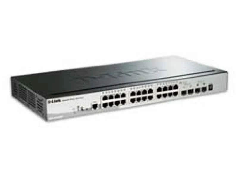Šakotuvas D-LINK 28 prievadų išmanusis valdomas PoE Gigabit Stack jungiklis