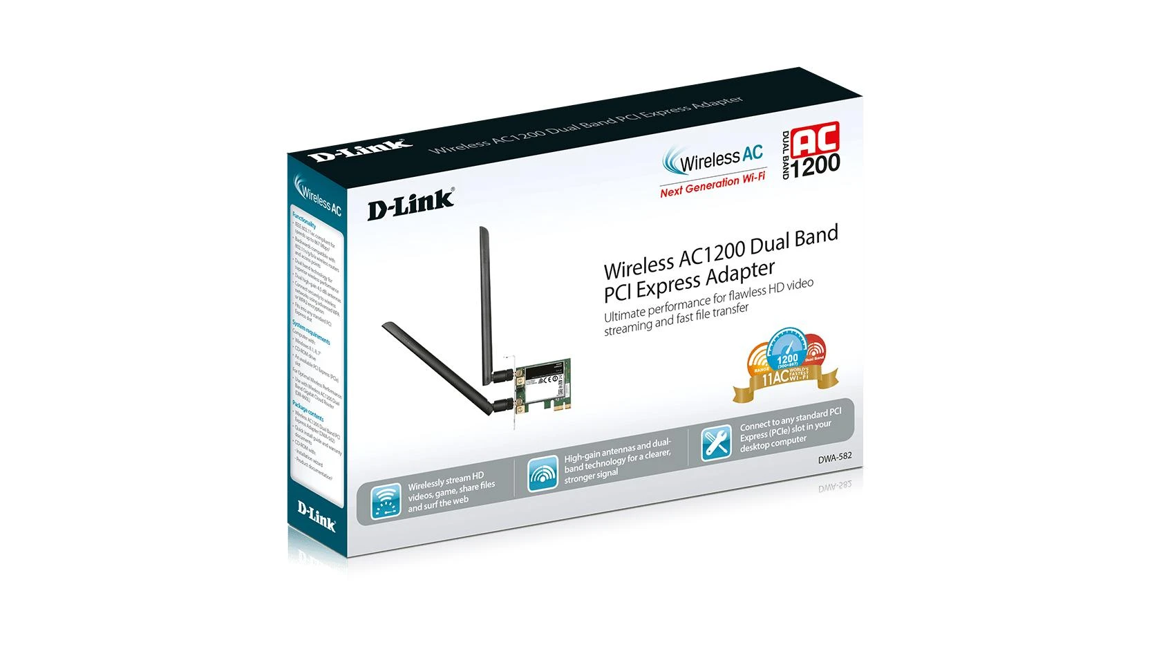 Kortelių tinklas D-Link DWA-582 (PCI)