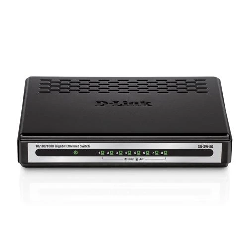 Šakotuvas D-Link GO-SW-8G tinklo komutatorius Ne-valdomas Juoda