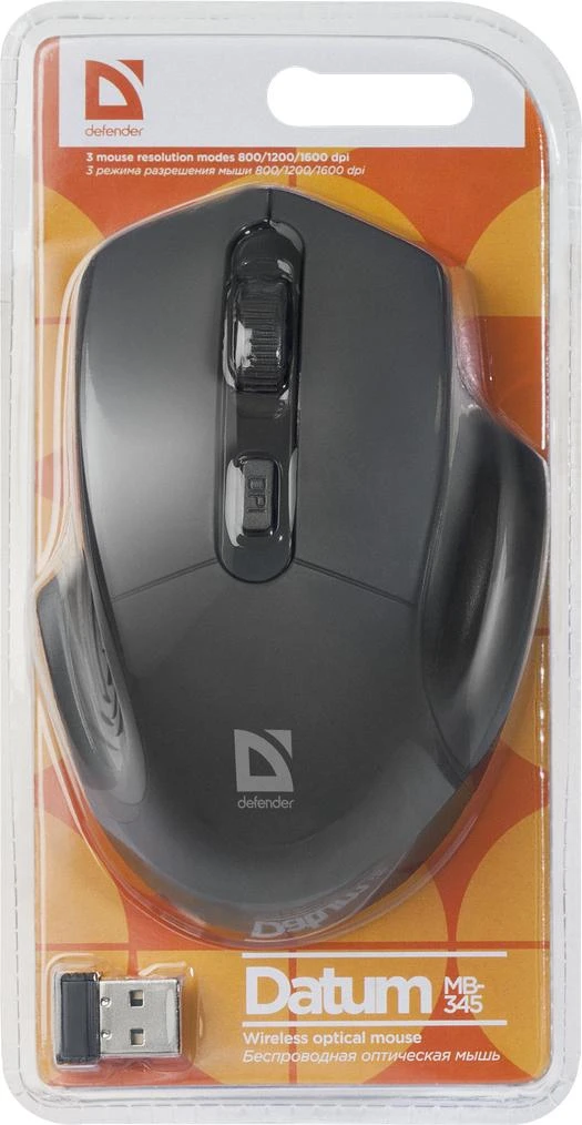 Optinė pelė - Defender Datum MB-345 1600DPI Juoda