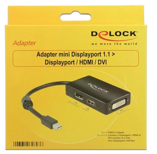 Delock Adapteris mini Displayport 1.1 male > Displayport / HDMI / DVI