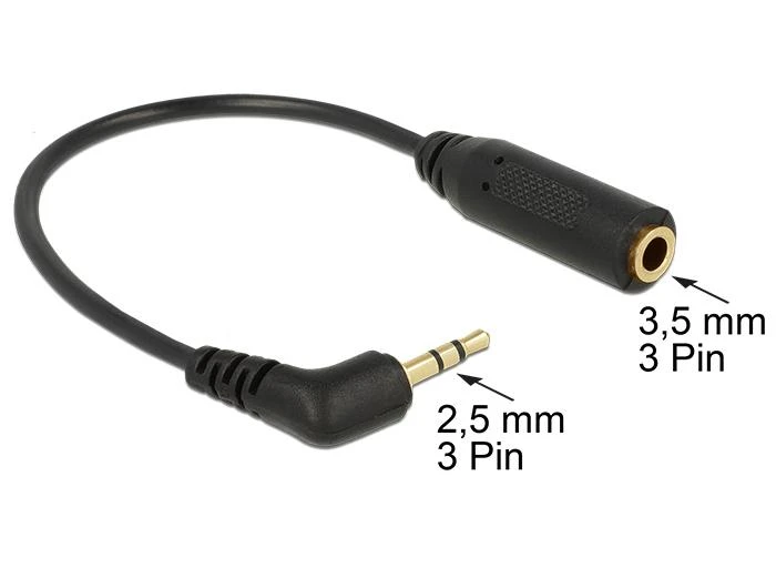 2.5mm į 3.5mm garso adapteris su žymėjimu
