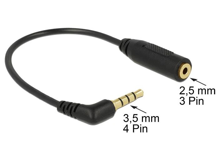 3,5 mm kampinis į 2,5 mm adapteris