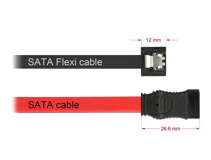 Delock laidas SATA FLEXI 6 Gb/s 20 cm juodo metalo