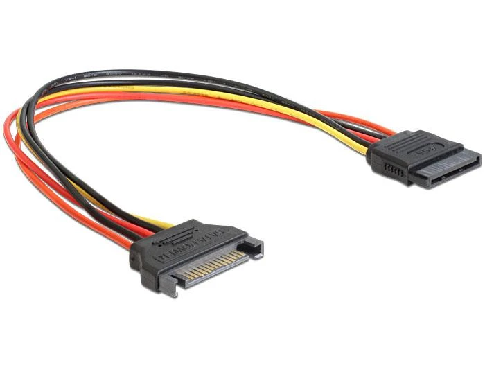 Delock ilgintuvo maitinimo kabelis SATA 15 kontaktų kištukinis > SATA 15 kontaktų lizdas 30 cm