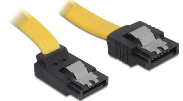 DELOCK Cable SATA 30cm geltonas aukštyn/tiesus metalinis