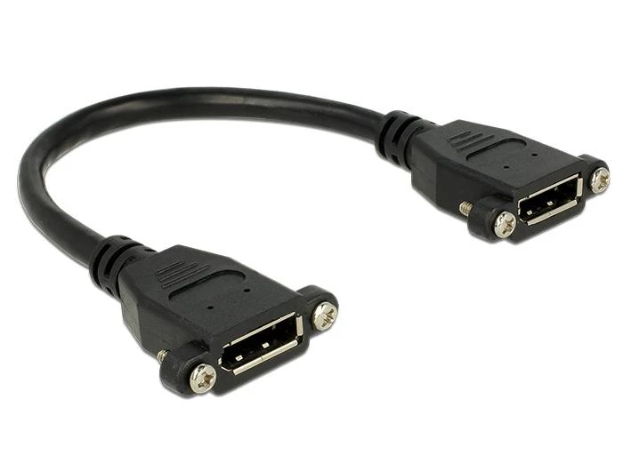 DisplayPort moteriškas ilgintuvas su montavimo varžtais