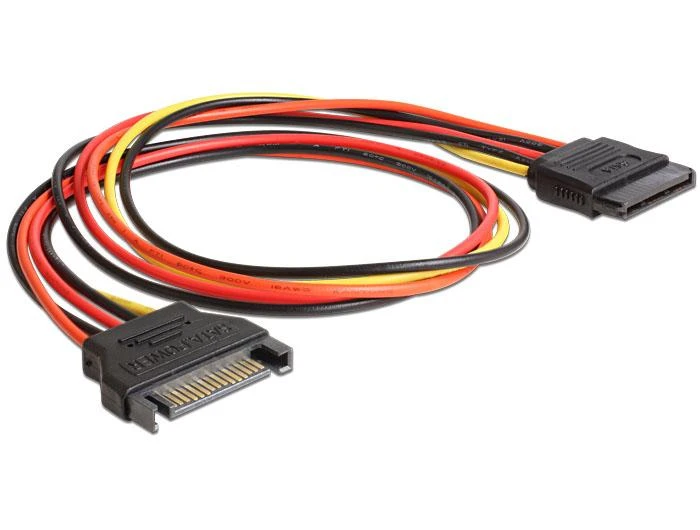 DELOCK prailginimo laido maitinimo SATA 15 kontaktų kištukas > SATA 15 Pin moteriškas 50cm