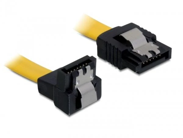 Delock Cable SATA 6 Gb/s žemyn kampuotas 70cm geltonas
