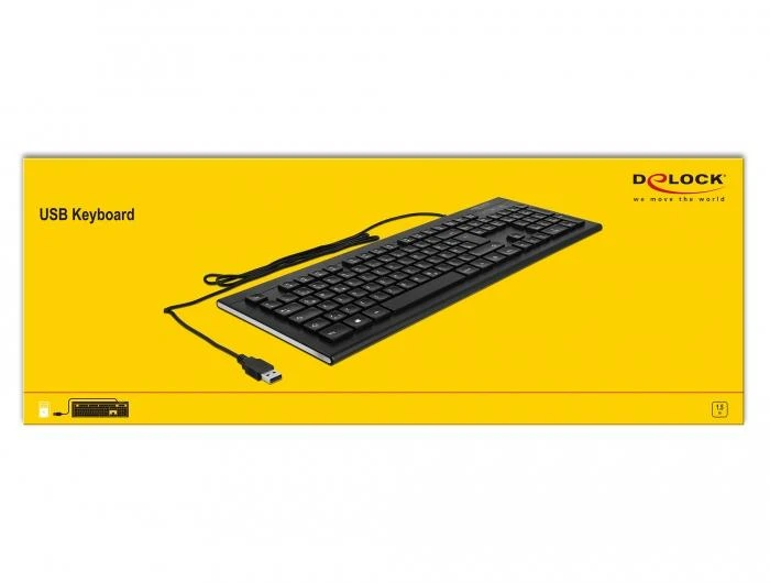 Klaviatūra Delock Vanduo-Drop USB QWERTZ Niemiecka su laidu 1,5 m Juoda (12672)