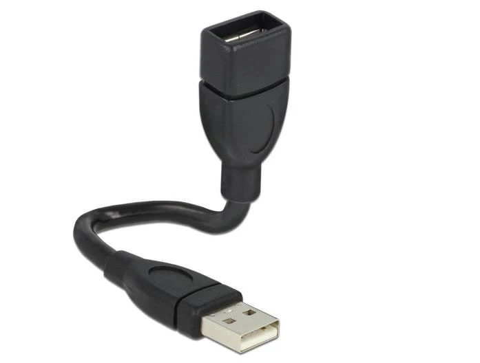 DELOCK kabelis USB 2.0 A kištukas > Moteriškas ShapeCable 0,15 m