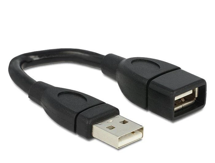 DELOCK kabelis USB 2.0 A kištukas > Moteriškas ShapeCable 0,15 m