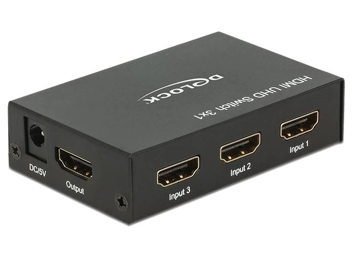 Delock HDMI UHD jungiklis 3 x HDMI įvestis > 1 x HDMI išvestis 4K