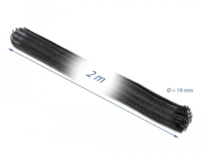 DELOCK kabelio jungtis 2M 19MM prailginamas juodas
