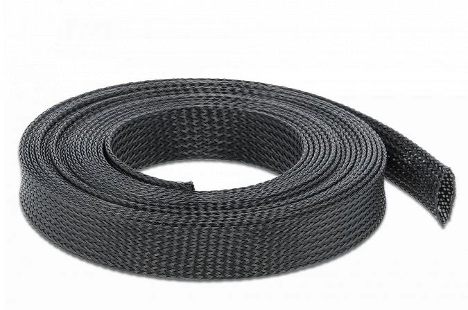 DELOCK kabelio jungtis 10M 19MM ištraukiama juoda poliesterio