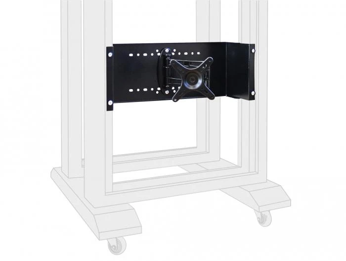 Laikiklis WYSIĘGNIK DO MONTAŻU MONITORA W SZAFACH RACK 19" 4U 10KG JUODA DELOCK
