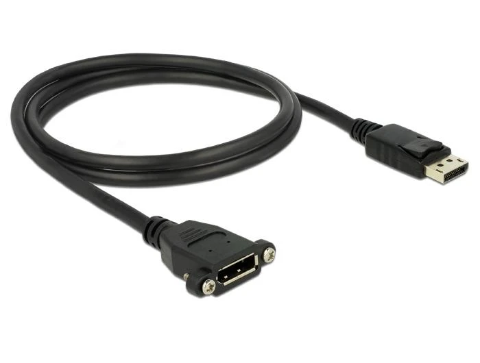 DisplayPort M-F ilginamasis laidas su tvirtinimo anga