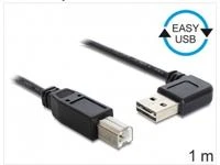 Sonstige KABELIS USB-A(M) KAMPINIS LEWO/PRAWO->USB-B(M) 2.0 1M EASY-USB JUODA DELOCK