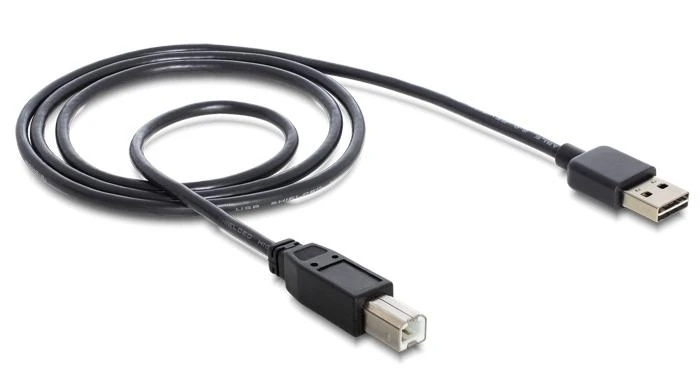 USB kabelis Delock USB-A – USB-B 1 m juodas (83358)