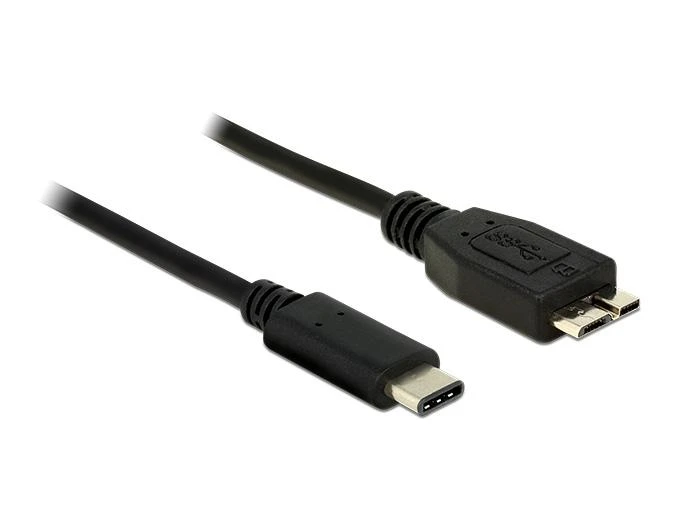 USB kabelis Delock USB-C - mikroUSB 1 m Juoda (83677)