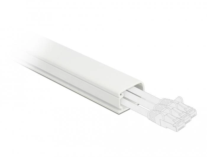 Delock kabelio kanalas su dangteliu lipnus 26 x 13 mm - ilgis 1 m baltas