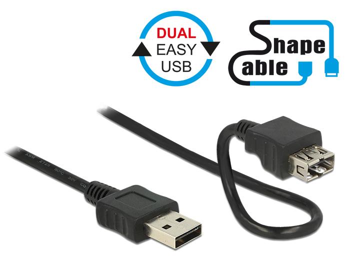 USB kabelis Delock USB-A - USB-A 2 m Juodas (83665)