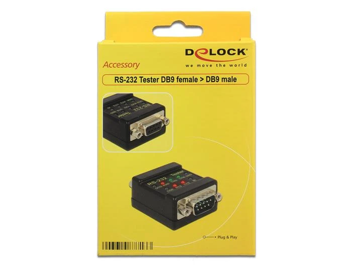 Delock RS-232 testeris geltonoje pakuotėje