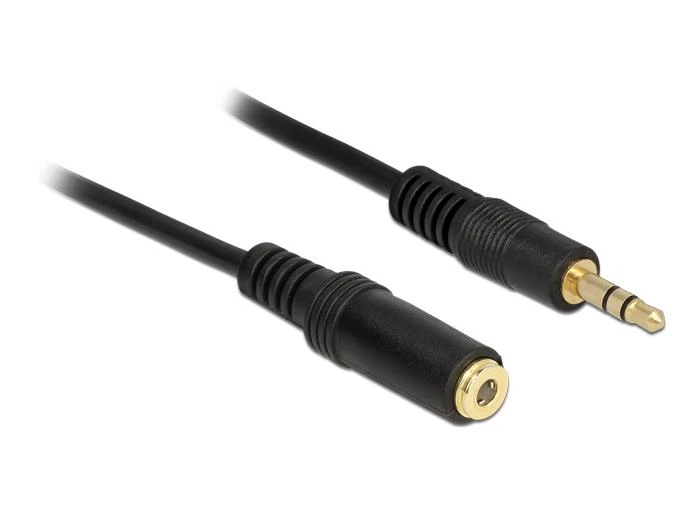 Juodas 3.5mm garso ilgintuvo kabelis