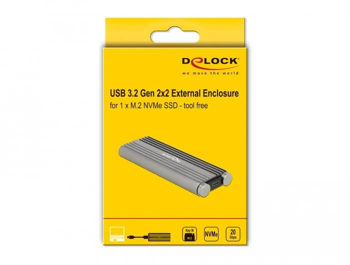Kieszeń Delock M.2 NVMe PCIe SSD - 20 Gbps USB 3.2 Gen 2x2 (42001)