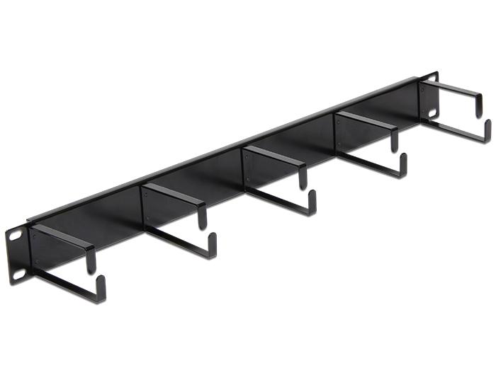Delock 19" kabelių valdymo skydelis 1U juodas