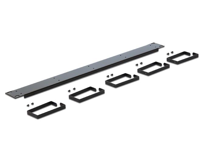 Delock 19" kabelių valdymo skydelis 1U juodas
