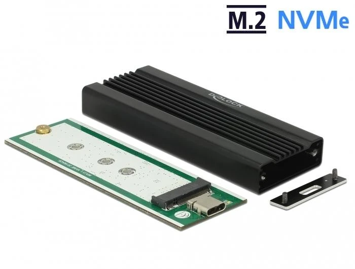 DELOCK išorinis M.2 NVMe PCIe SSD korpusas su SuperSpeed USB 10 Gbps USB 3.1 Gen 2 USB Type-C motele