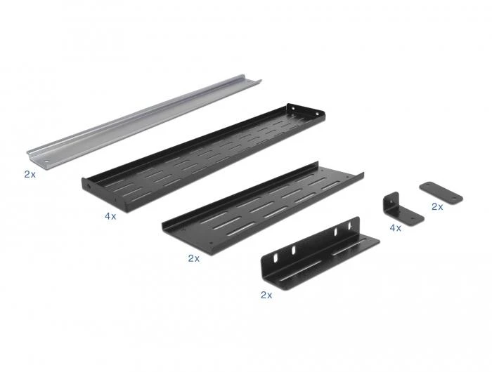 Serveris Delock Delock 19 DIN bėgelio laikiklis 4 U bk - 42632