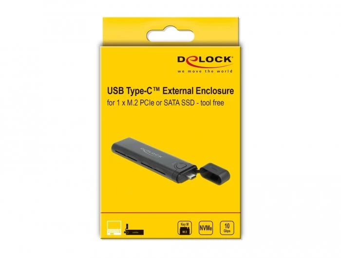 Delock M.2 SSD dėklas su USB-C jungtimi