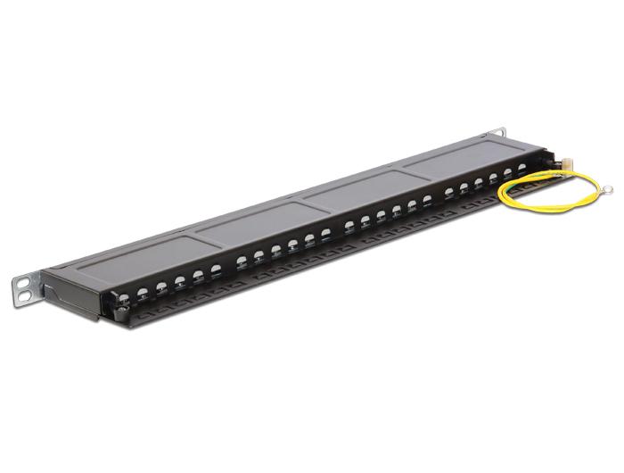 Delock 43316 - RJ-45 - LSA - Juodas - Metal - Rack mounting - 0.5U - 482.6 mm