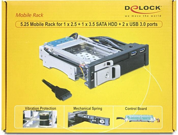 Delock 5.25 mobilus disko stalčius su USB jungtimis