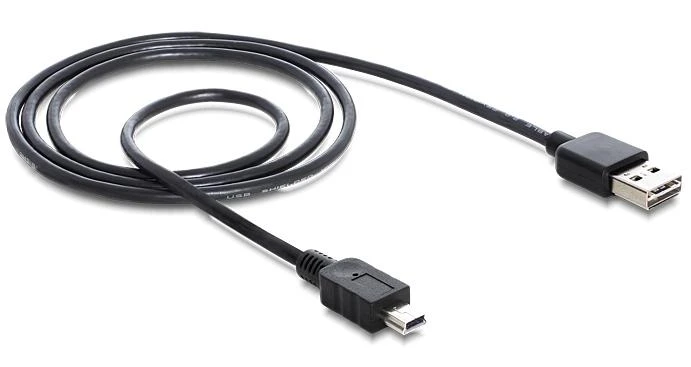 Kabelis USB Delock USB-A - miniUSB 5 m Juodas (83365)