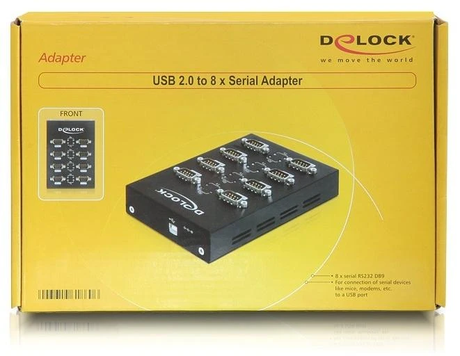 Delock 8 prievadų RS-232 USB adapterio pakuotė