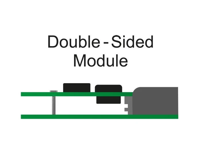M.2 NGFF adapterio dvipusio modulio schema