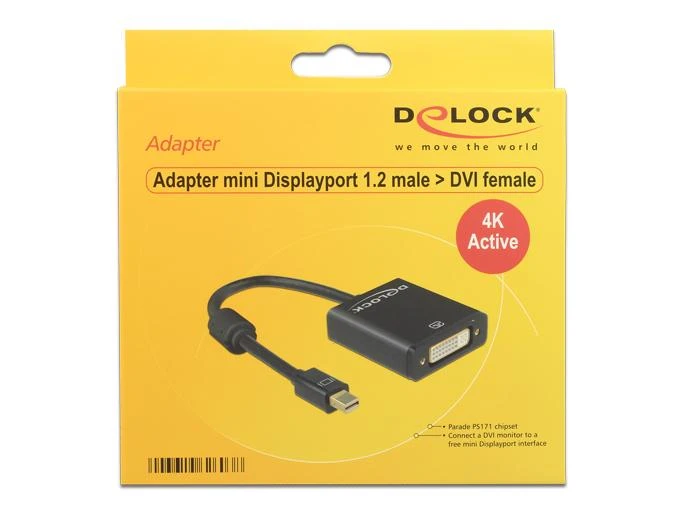 Delock Mini DP į DVI adapteris pakuotėje