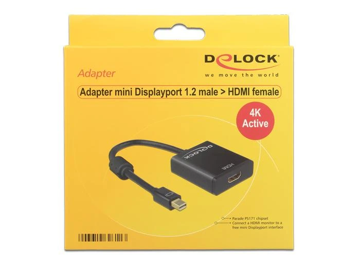 Delock mini DisplayPort į HDMI adapteris geltonoje pakuotėje