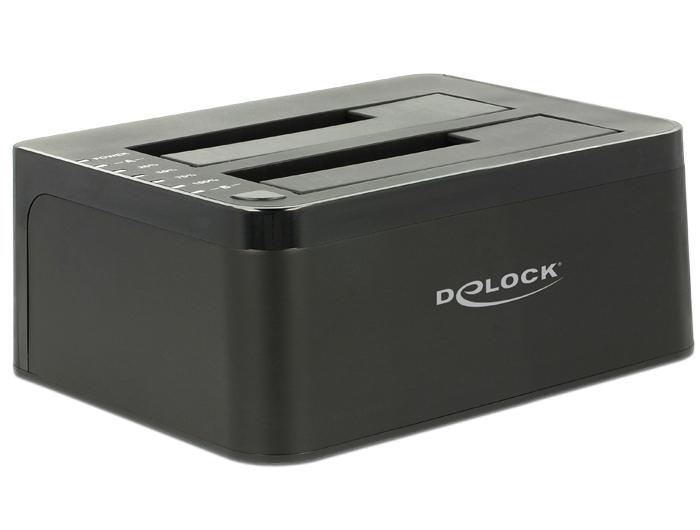 Delock Doko stotelė HDDx2 Sata 2,5/3,5 USB 3.0