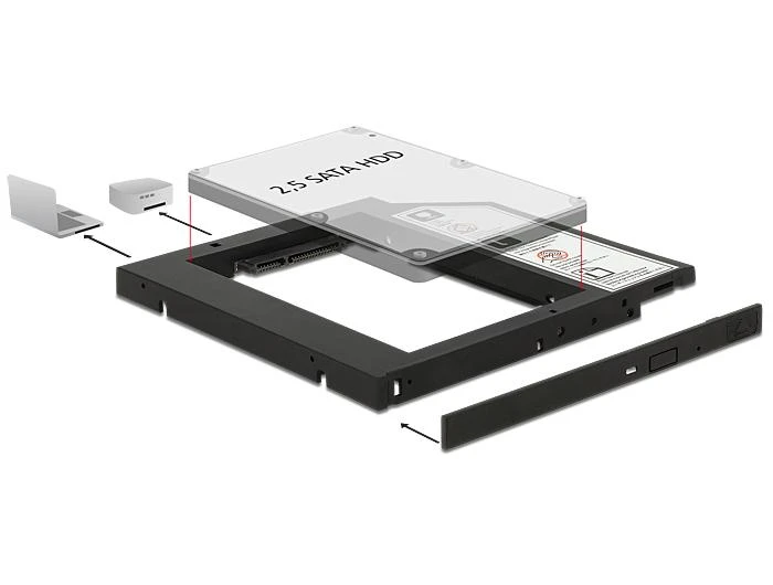 Delock HDD įdėklo surinkimo schema